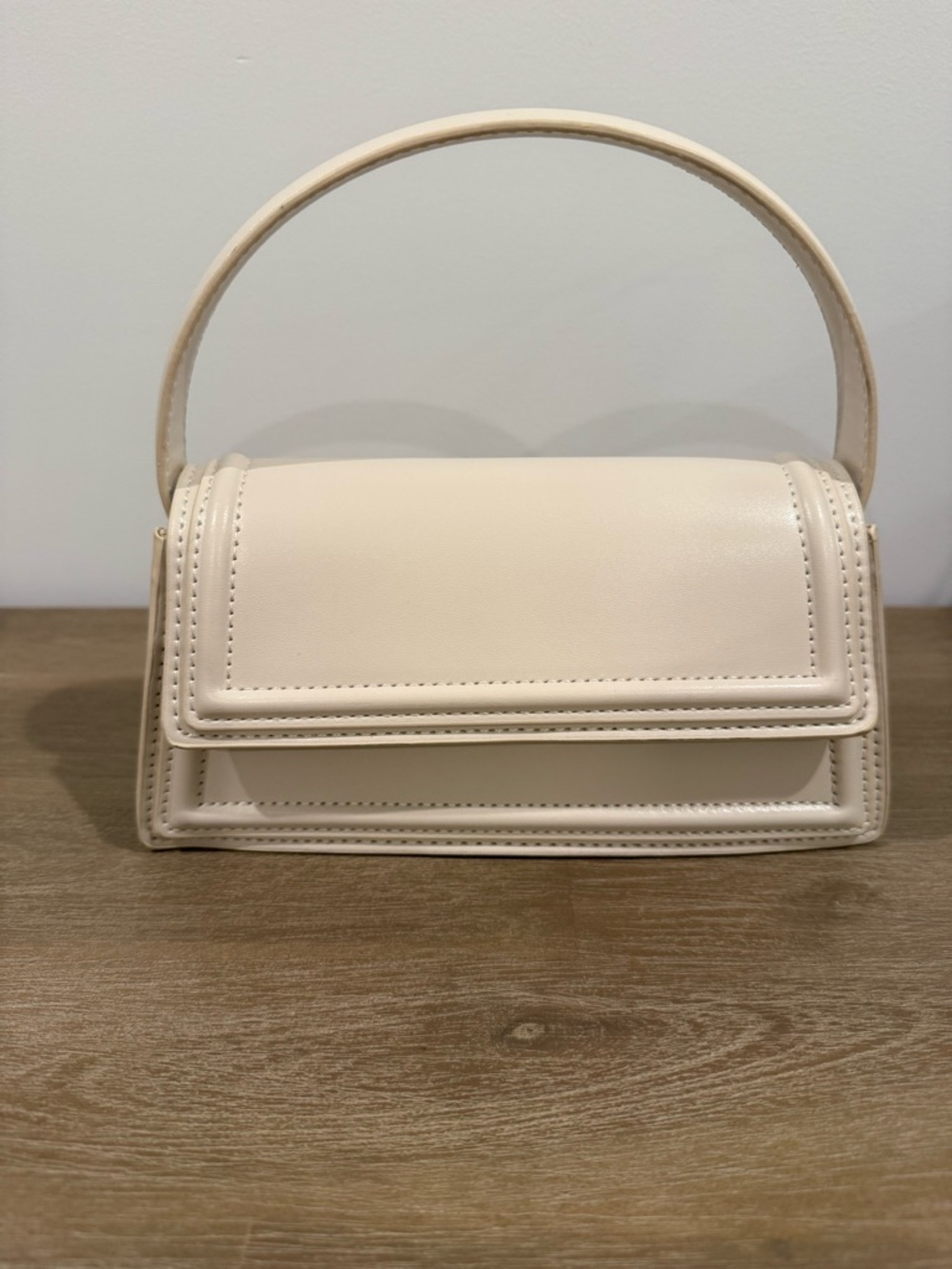 Zara Cream Mini Top-Handle Bag